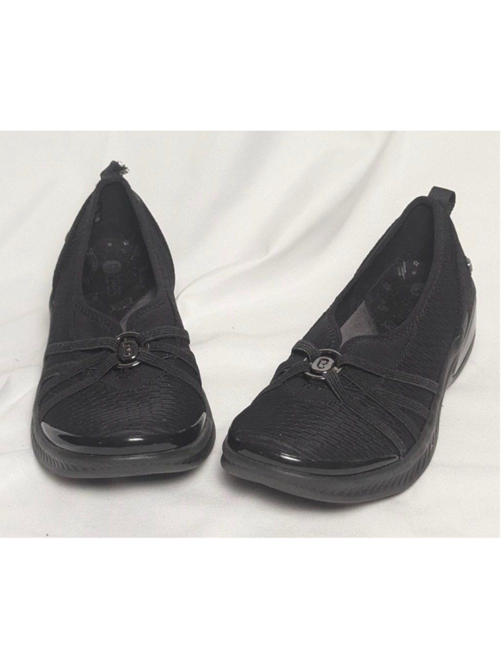 Bzees Black Knit Slip On Comfort Flats Womens Size 8M